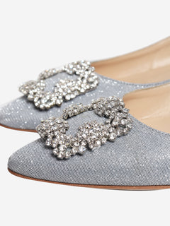 Silver Hangisflat glitter pumps - size EU 38.5