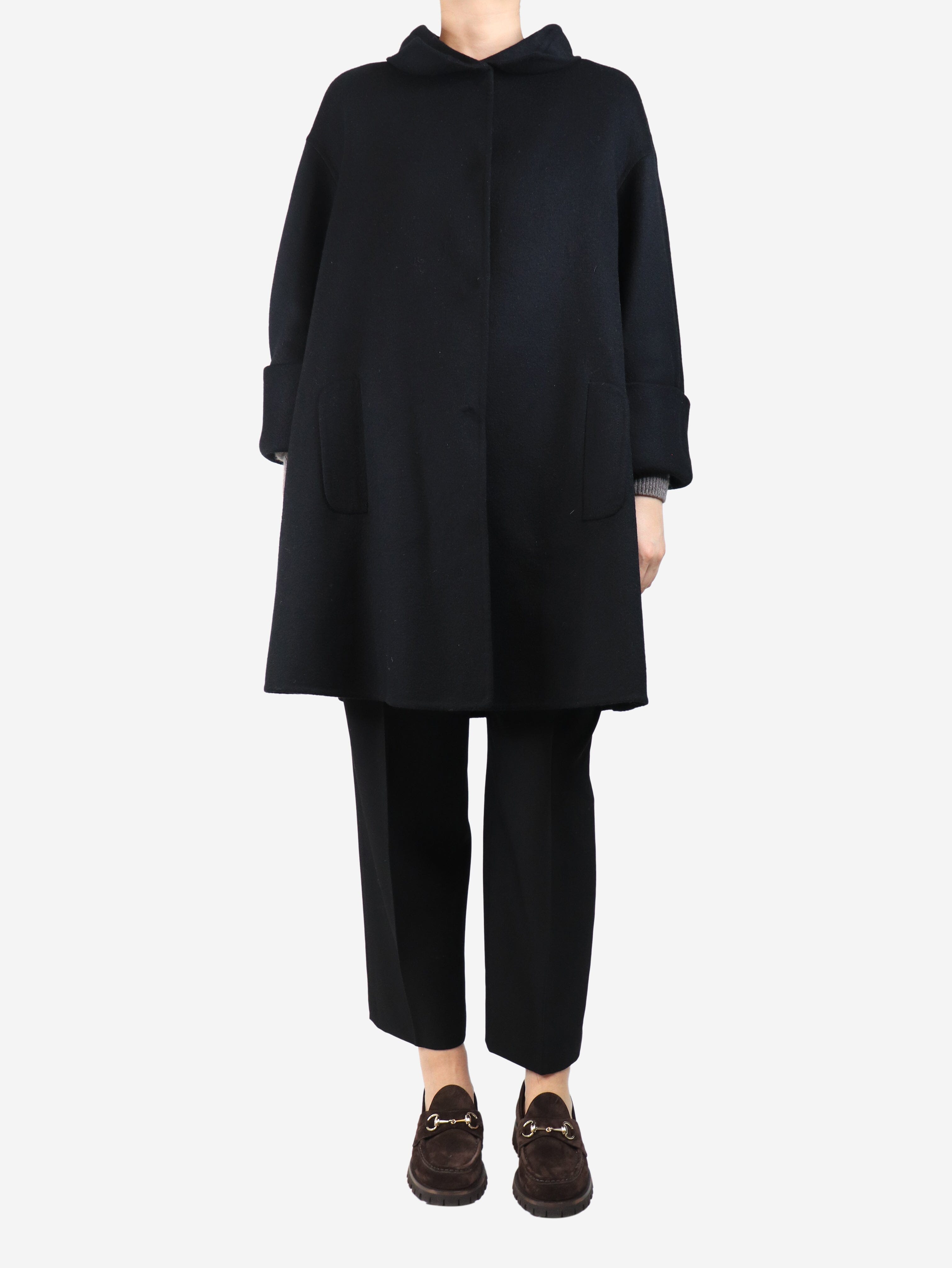Black wool and cashmere-blend coat - size UK 10 Coats & Jackets Maurizio Pecoraro 