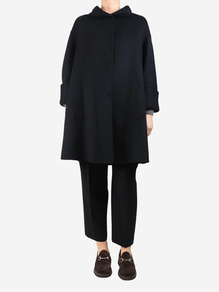 Black wool and cashmere-blend coat - size UK 10 product image