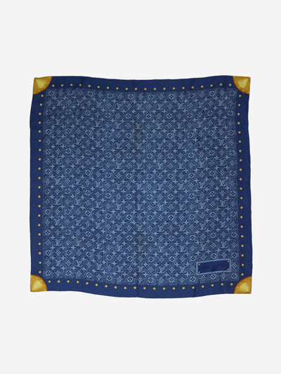 Blue monogram denim patterned silk scarf Scarves Louis Vuitton 