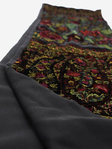 Etro Black floral velvet scarf