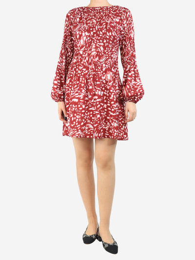 Red pleated mini dress - size UK 8 Dresses Maje 