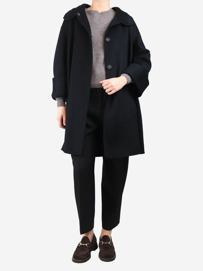 Black wool and cashmere-blend coat - size UK 10 Coats & Jackets Maurizio Pecoraro 