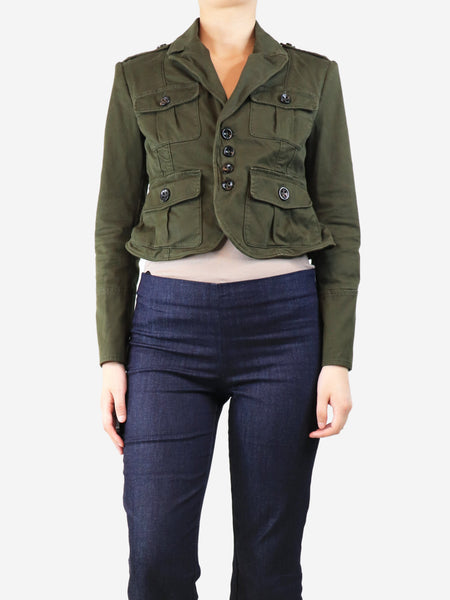 Army green military jacket - size UK 12 product image