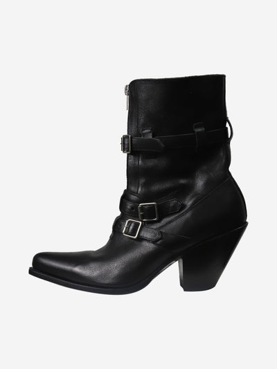 Black pointed toe motorcycle style boots - size EU 38 Boots Celine 