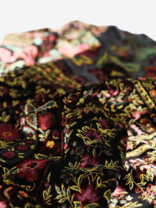 Etro Black floral velvet scarf