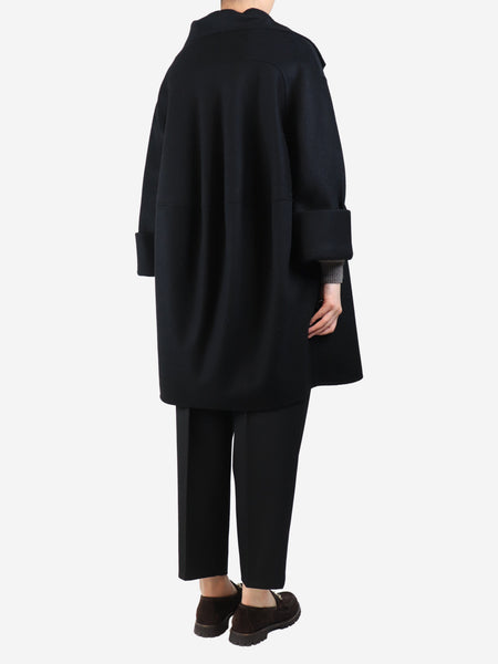Black wool and cashmere-blend coat - size UK 10 alternate image