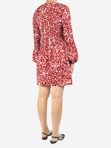 Maje Red pleated mini dress - size UK 8