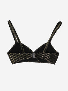 Lisa Marie Fernandez Black and gold metallic jacquard bikini set