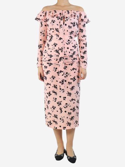 Pink off the shoulder floral dress - size UK 8 Dresses Alessandra Rich 