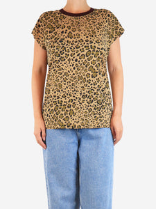 Dries Van Noten Brown leopard print top - size L