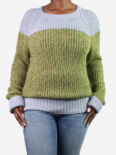 Green colourblock jumper - size L Knitwear Moncler