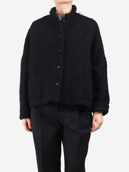 Black wool textured jacket - size L product image