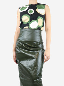 Marni Black sleeveless printed top - size UK 10