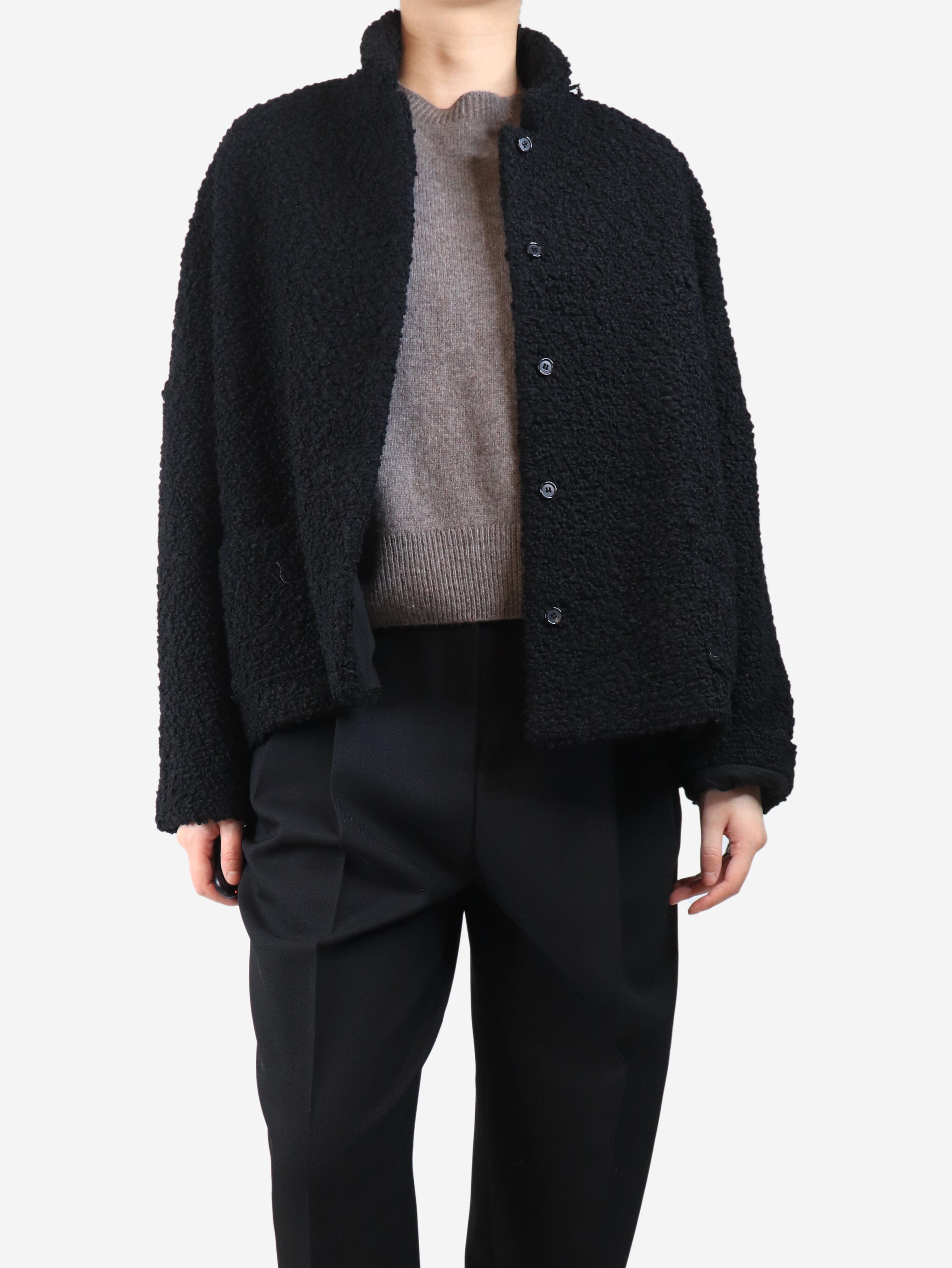 Black wool textured jacket - size L Coats & Jackets Apuntob 
