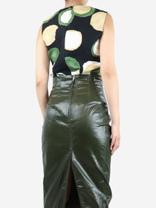 Marni Black sleeveless printed top - size UK 10