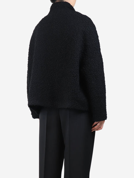 Black wool textured jacket - size L alternate image