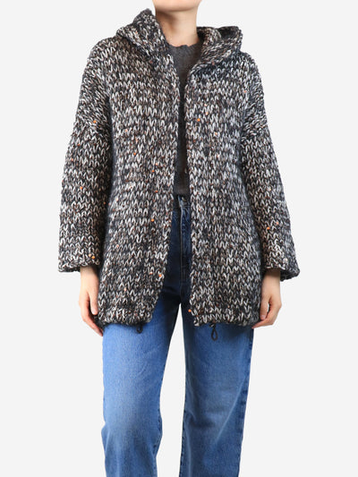 Chunky knit hooded cardigan with sequin detail - size M Knitwear Brunello Cucinelli 