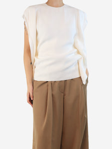 Toteme Cream sleeveless crepe top - size UK 8