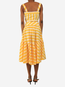 Yellow striped top and midi skirt set - size XS Sets Thierry Colson 