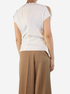 Toteme Cream sleeveless crepe top - size UK 8