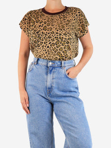 Dries Van Noten Brown leopard print top - size L