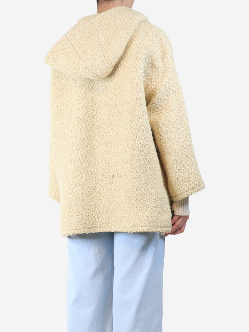 Banana cream wool hooded dufffle coat - size UK 6 Coats & Jackets Celine 