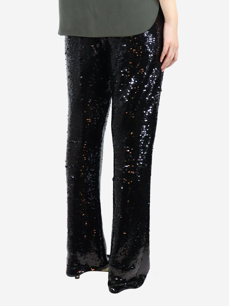 Black sequin trousers - size UK 14 Trousers Blumarine 