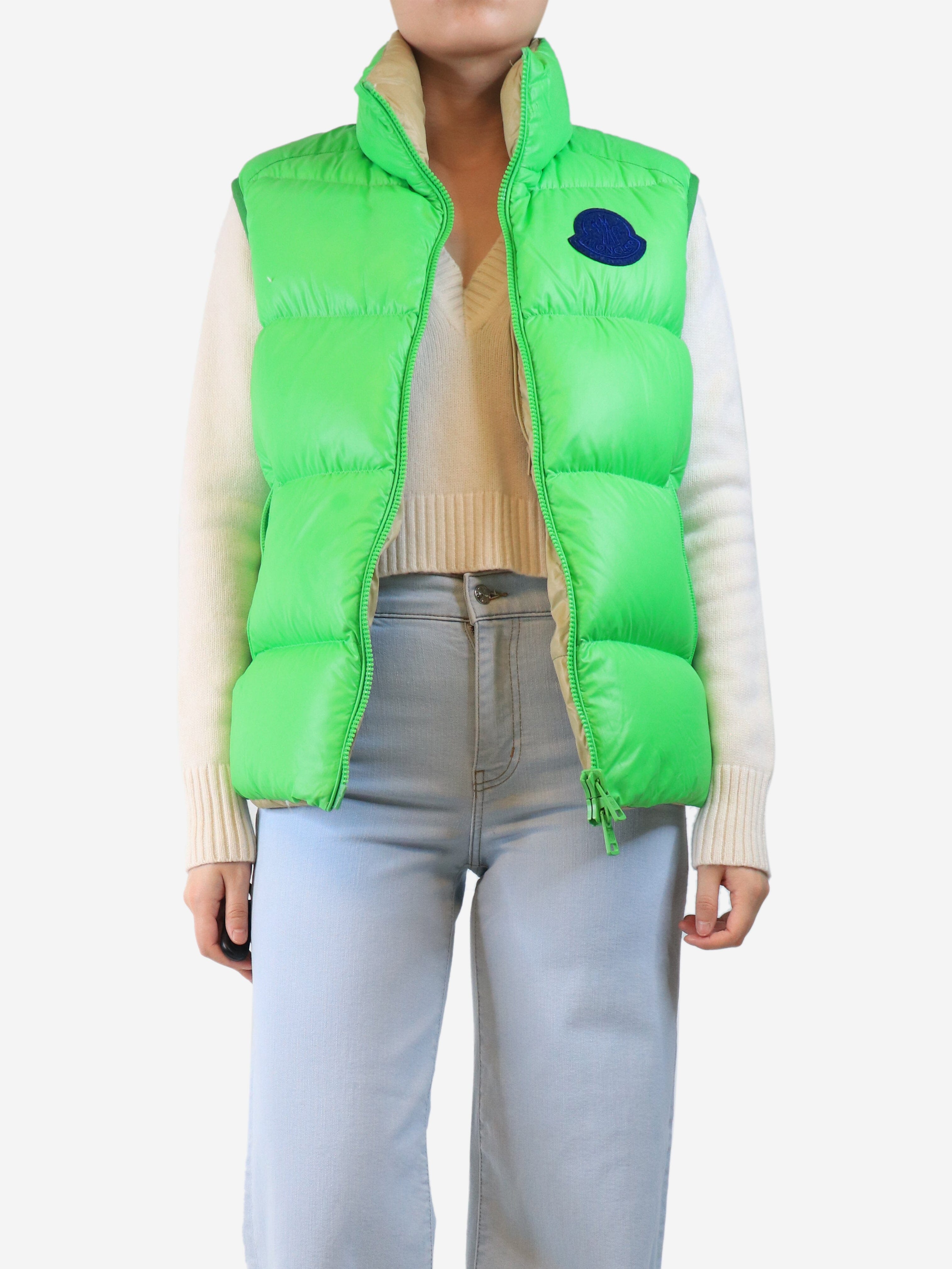 Bright green puffer vest - size UK 12 Coats & Jackets Moncler 