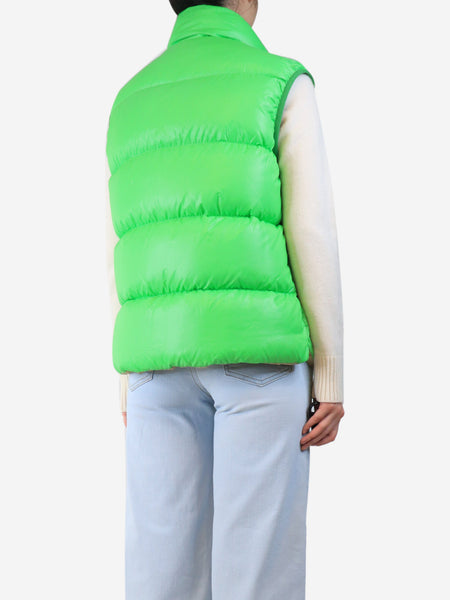 Bright green puffer vest - size UK 12 alternate image