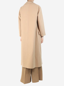 Jil Sander Brown double-breasted wool coat - size UK 10