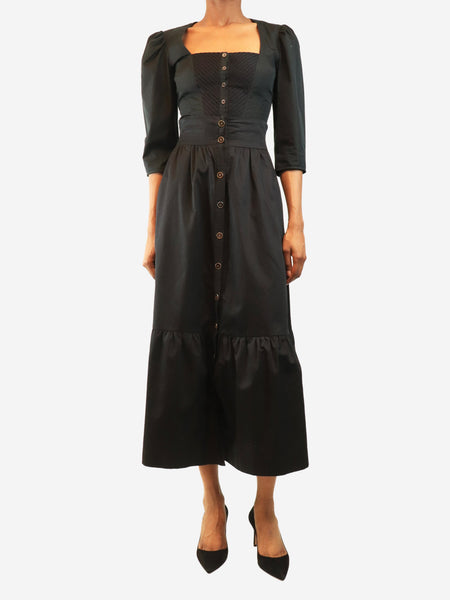 Black button-down midi skirt - size UK 8 alternate image