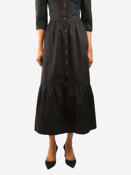 Black button-down midi skirt - size UK 8 product image