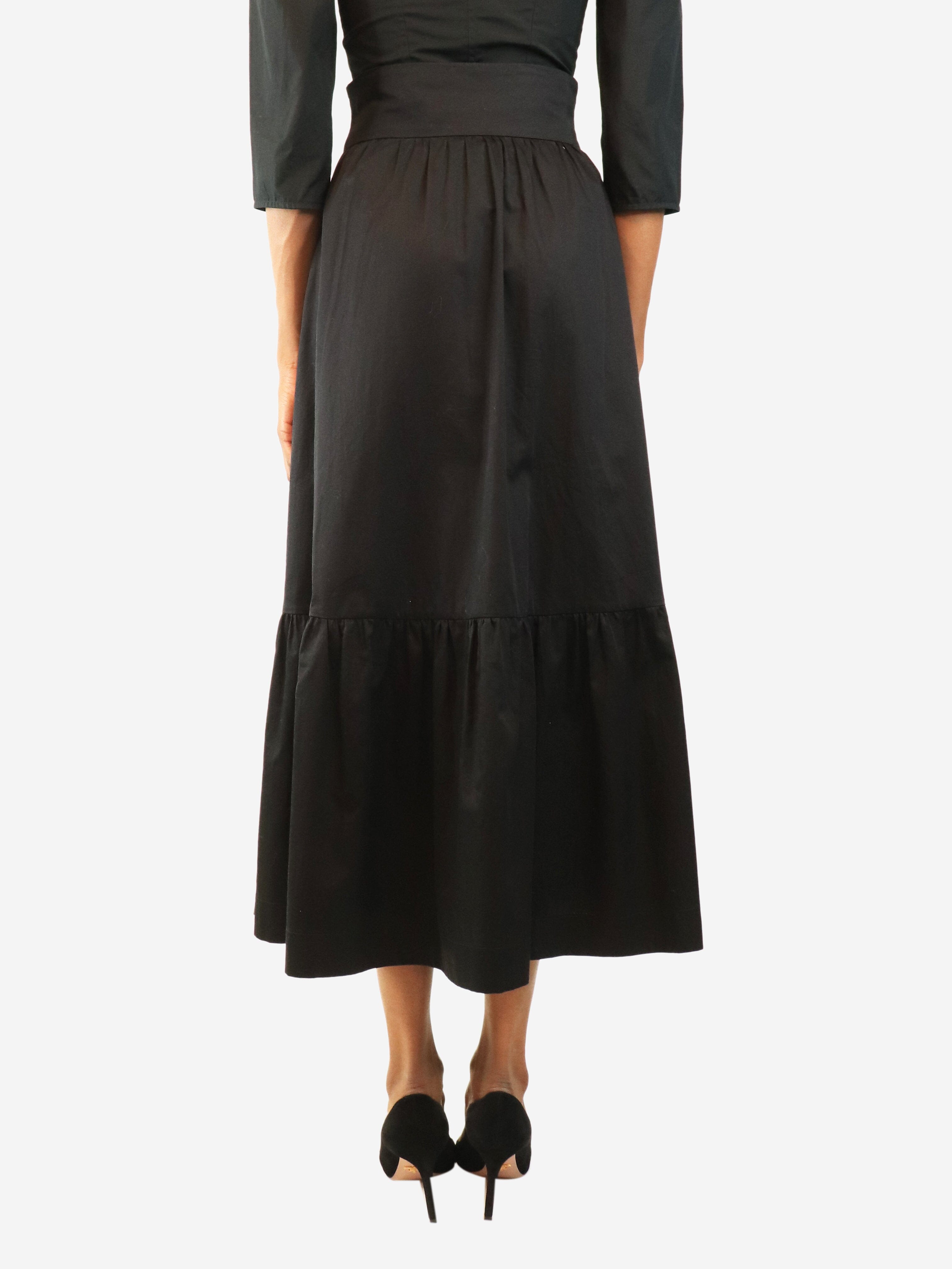 Black button-down midi skirt - size UK 8