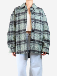 Black and green brushed wool plaid overshirt - size S Coats & Jackets Acne Studios 