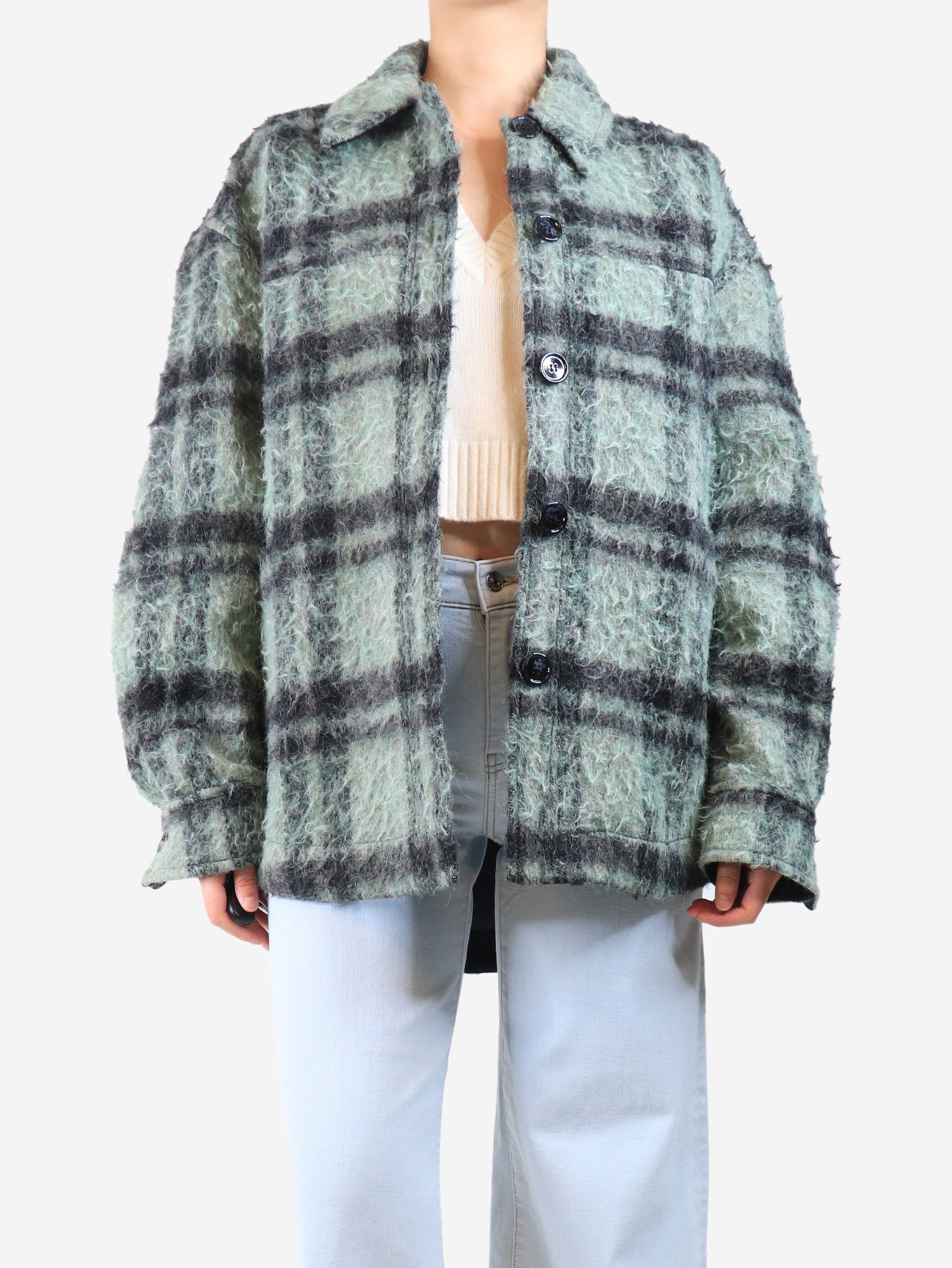 Black and green brushed wool plaid overshirt - size S Coats & Jackets Acne Studios 