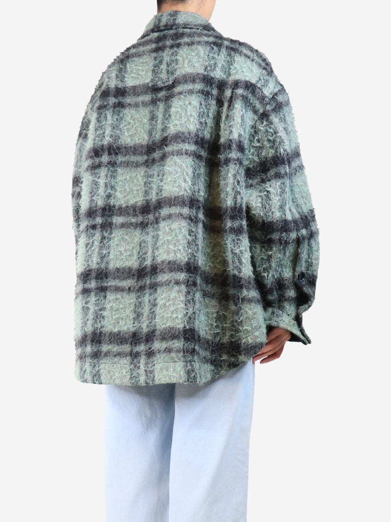 Black and green brushed wool plaid overshirt - size S Coats & Jackets Acne Studios 