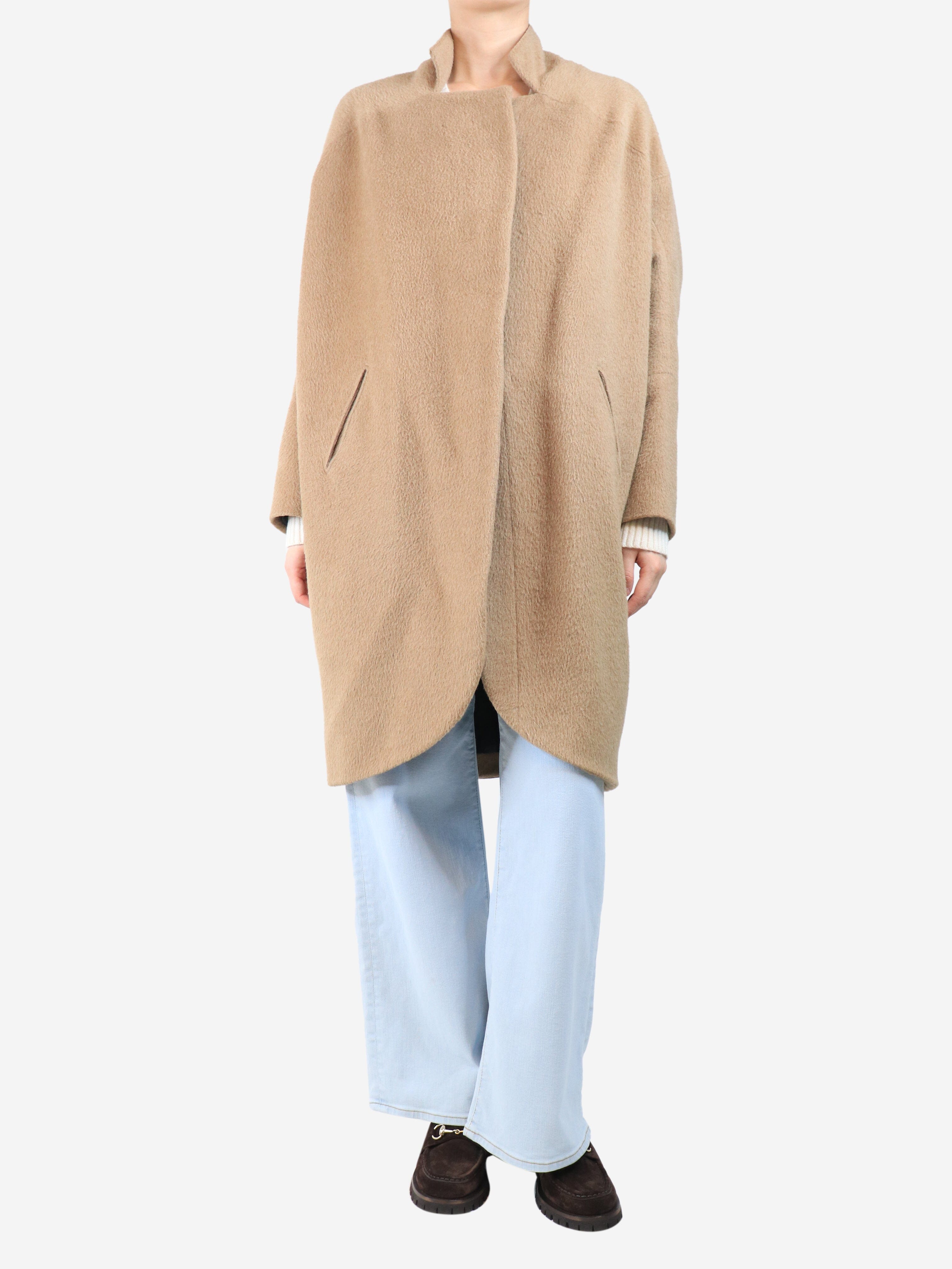 Beige lama and wool-blend coat - size UK 12 Coats & Jackets Zero+Maria Cornejo 