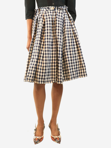 White and navy gingham skirt - size S product image