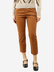 Nili Lotan Brown cotton trousers - size UK 12