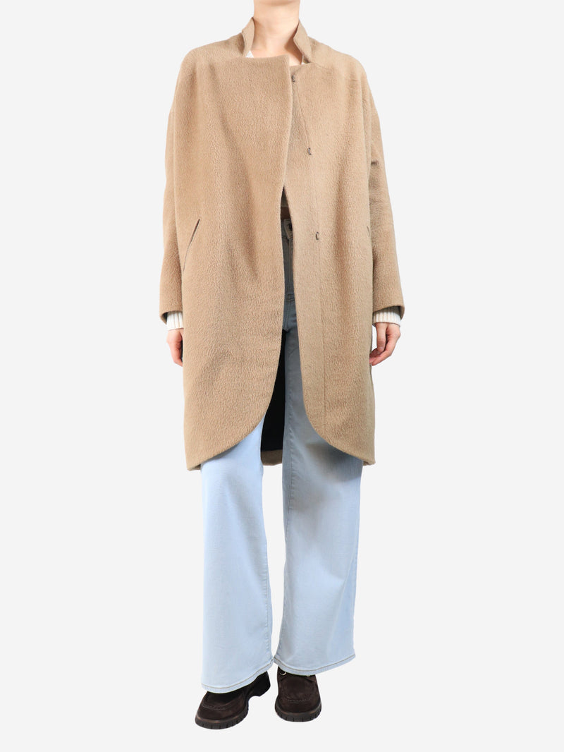 Beige lama and wool-blend coat - size UK 12 Coats & Jackets Zero+Maria Cornejo 