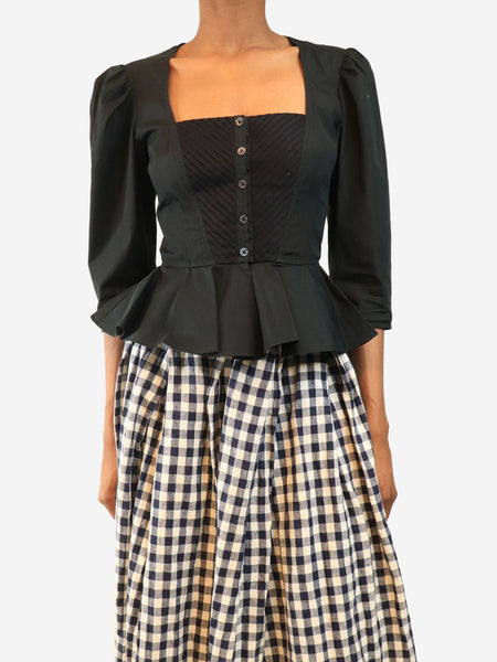 Black button-up blouse - size UK 8 product image