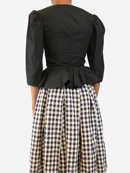 Black button-up blouse - size UK 8 alternate image