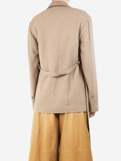 Taupe belted wool-blend jacket - size UK 10 Coats & Jackets Alysi 