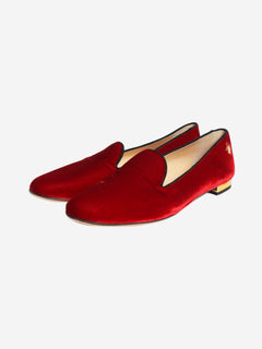 Red velvet loafers - size EU 38.5