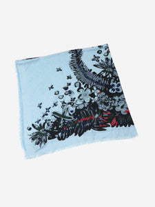 Louis Vuitton Blue monogram patterned scarf