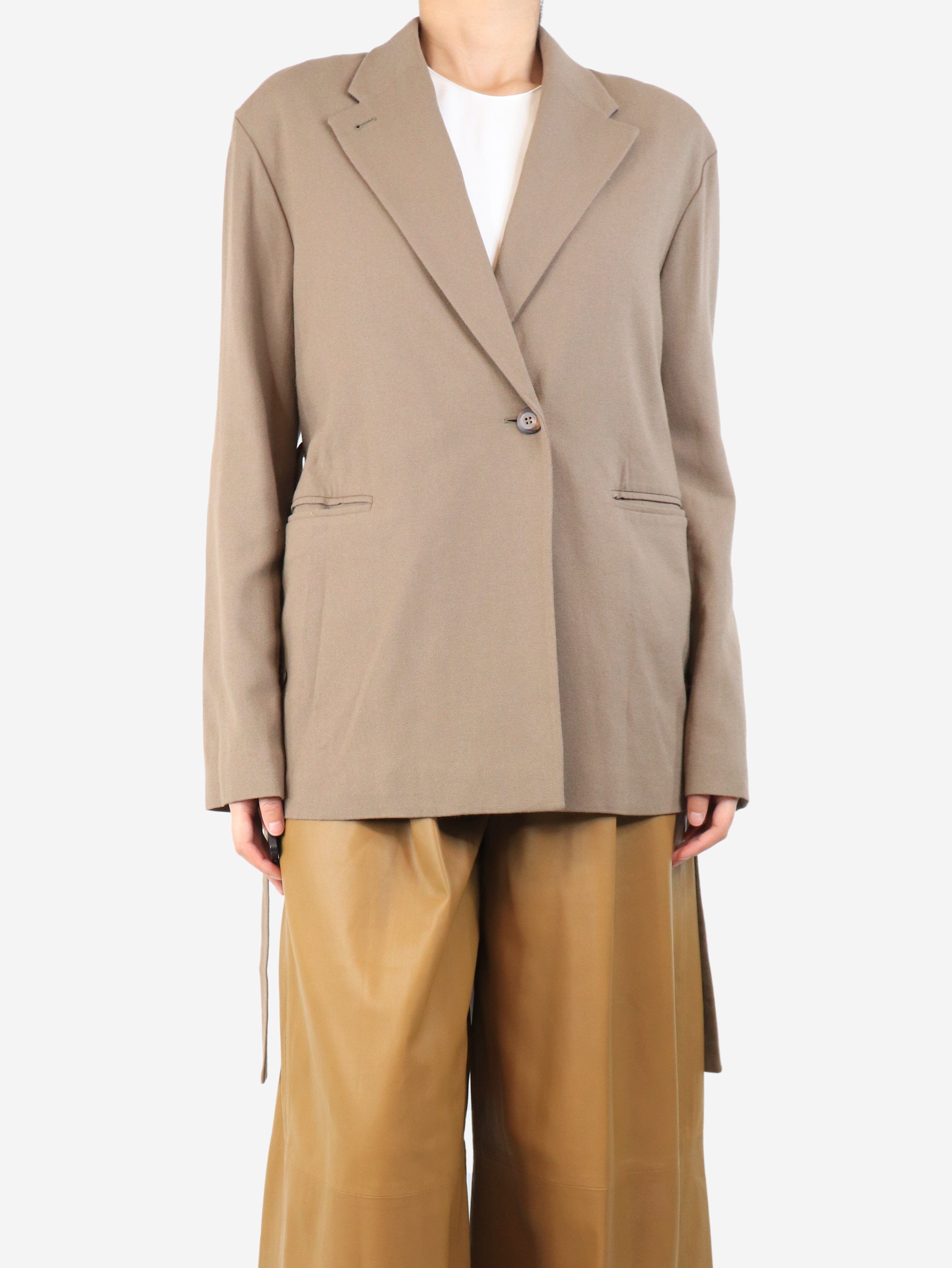 Taupe belted wool-blend jacket - size UK 10 Coats & Jackets Alysi 