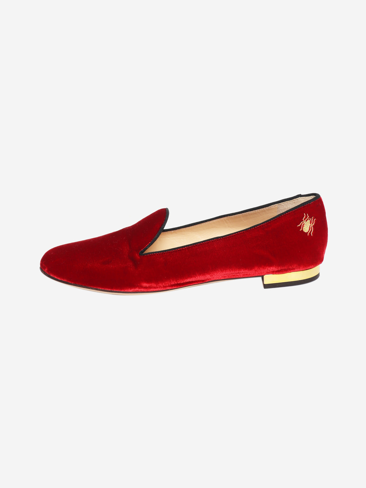 Red velvet loafers - size EU 38.5