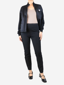 Prada Black elasticated trousers - size UK 10