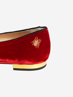 Red velvet loafers - size EU 38.5